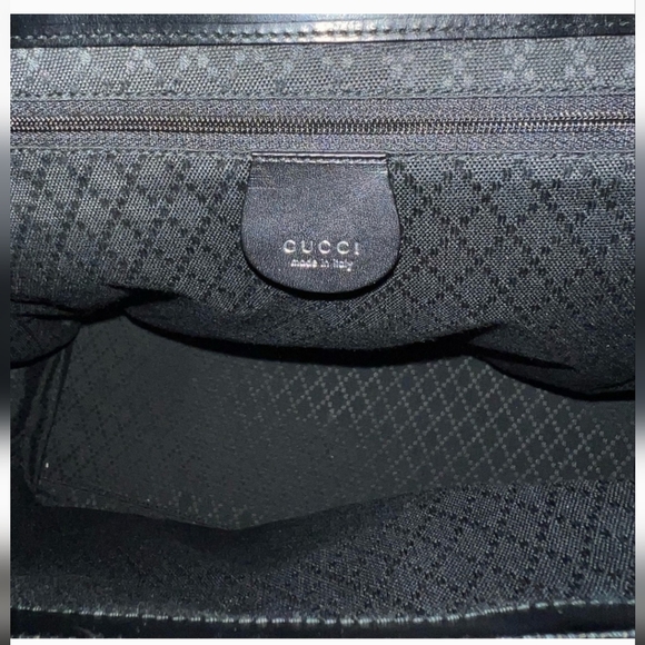 GUCCI Vintage Shoulder Tote Nylon Leather Black VGUC - Picture 7 of 11